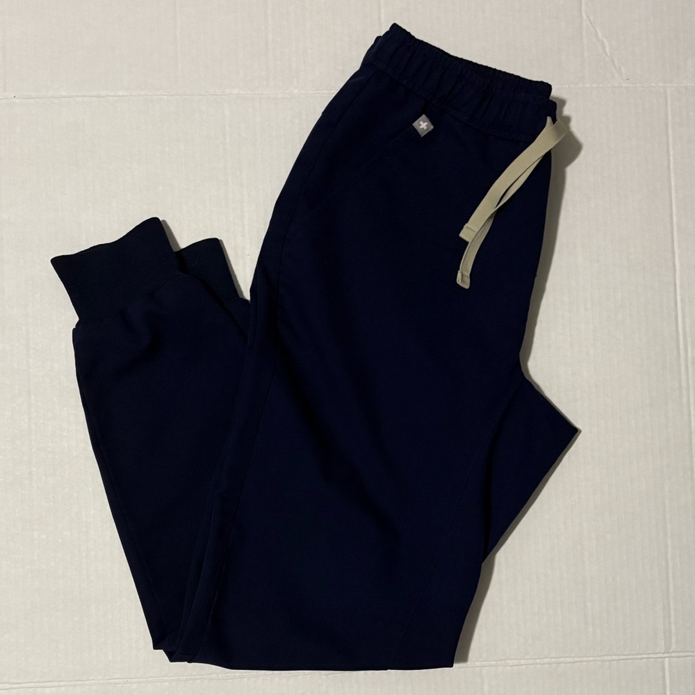 Figs Womens Dark Blue Joggers with Beige Drawstring Sz Xs